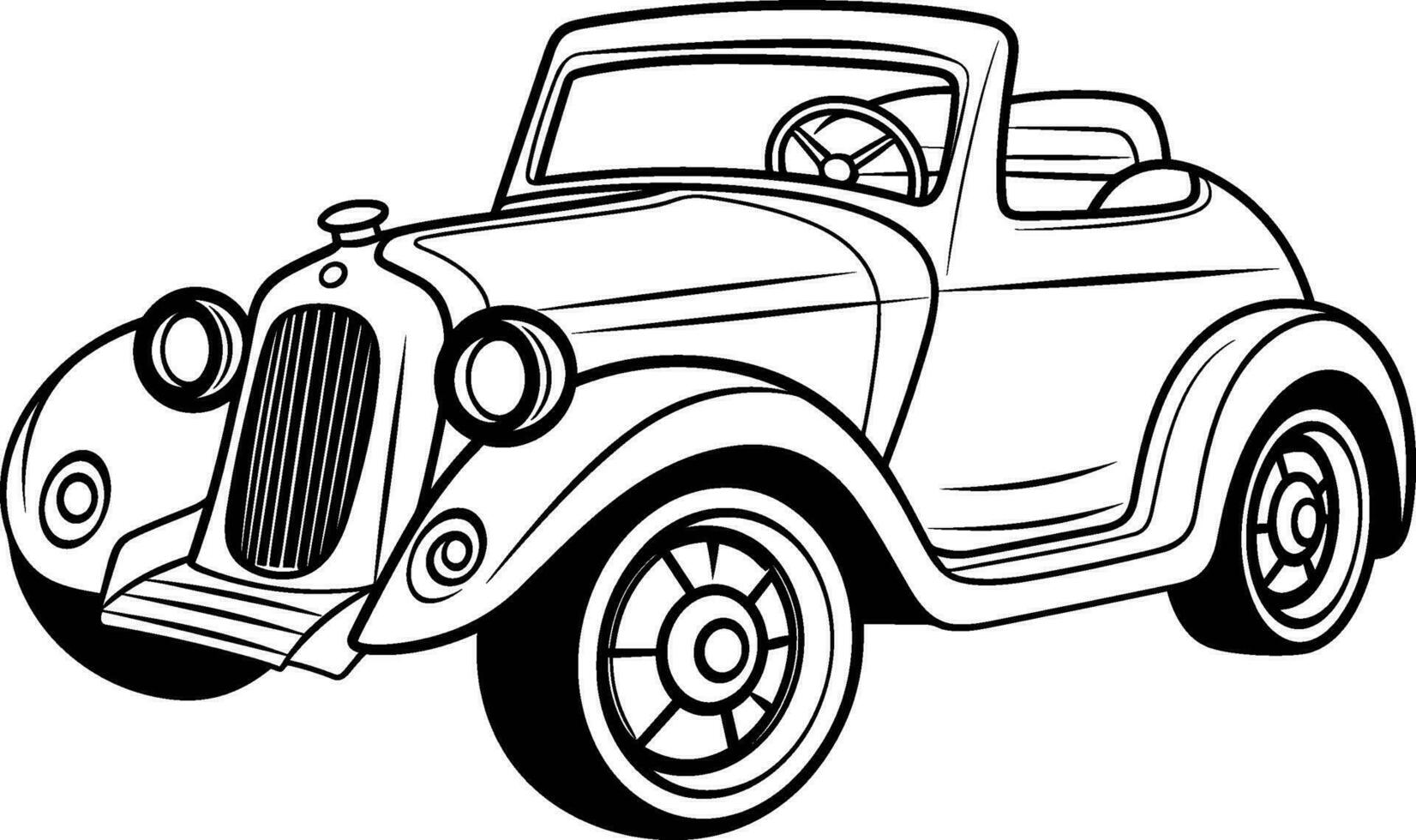 Vintage classic car outline vector