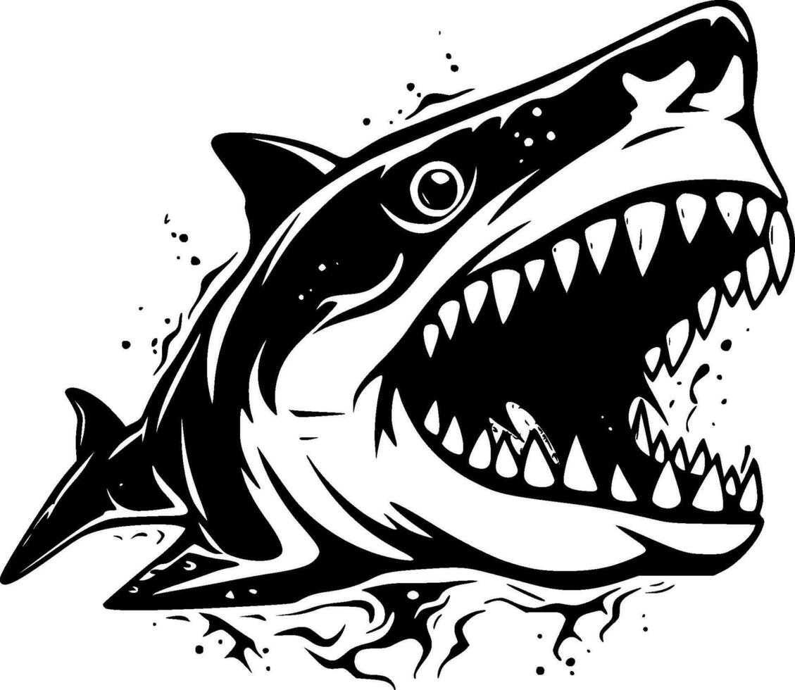 Shark - Minimalist and Flat Logo - Vector illustration