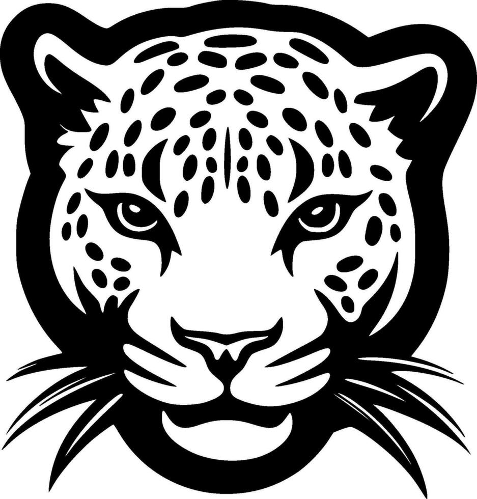 Leopard, Black and White Vector illustration