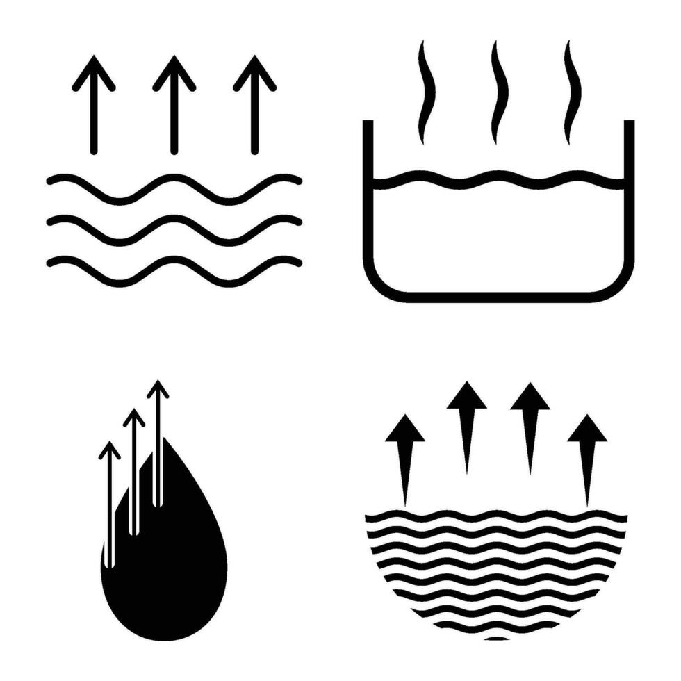 evaporando agua icono vector