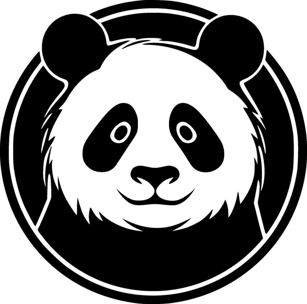 Panda - Black and White Isolated Icon - Vector illustration