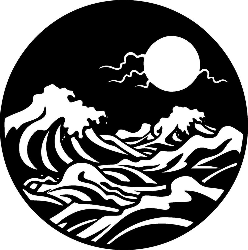 Ocean - Minimalist and Flat Logo - Vector illustration