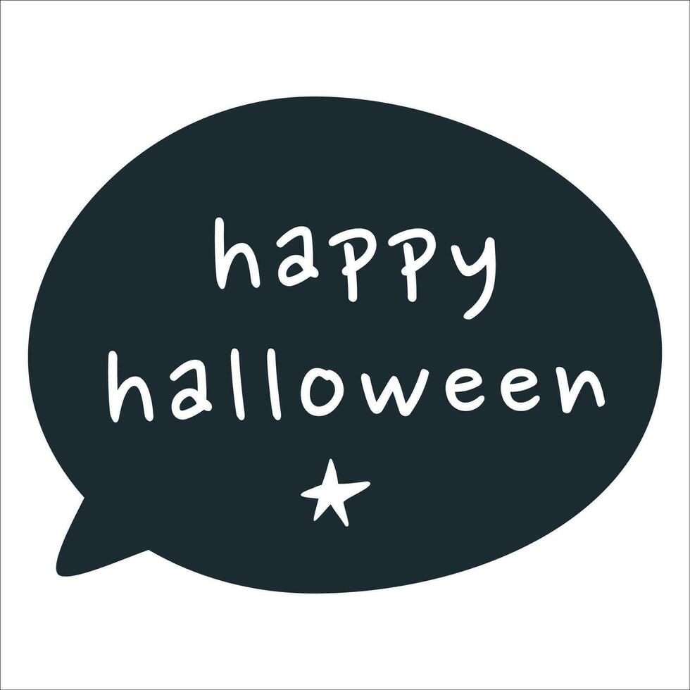 Happy Halloween, trick or treat. Childish scary and smiling creepy characters. Great for your design, postcard, poster, kids room, logo, print. Isolated flat vector illustration