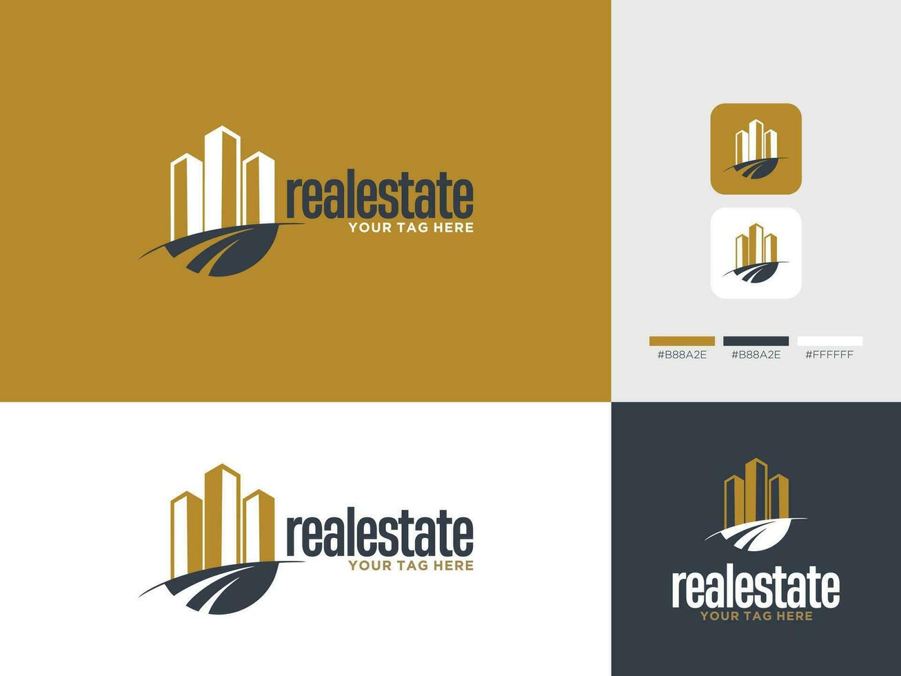 Logo template real estate, apartment, condo, house, rental, business. brand, branding, logotype, company, corporate, identity. Clean, modern and elegant style design vector