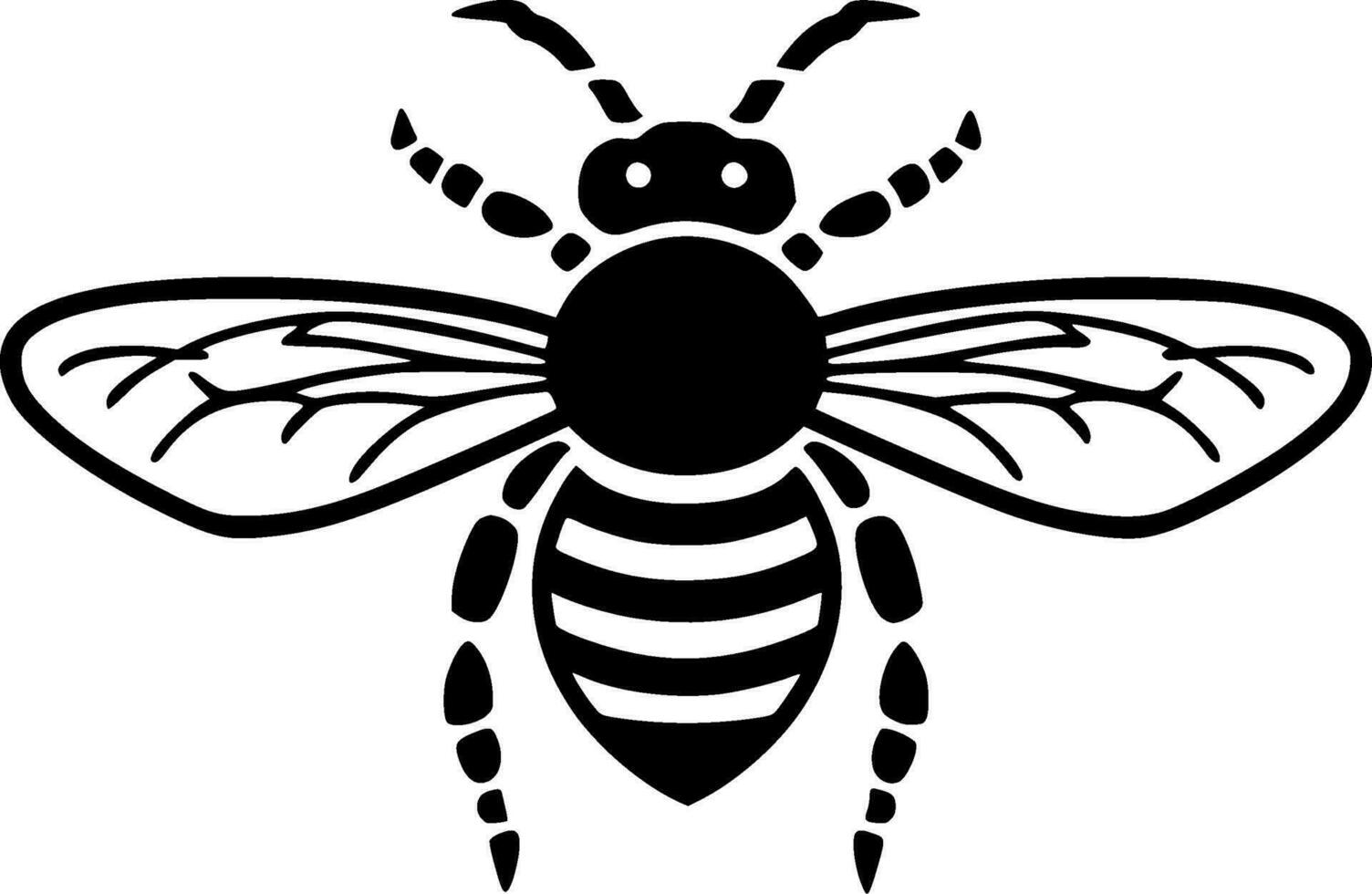 Bee, Black and White Vector illustration 27209862 Vector Art at Vecteezy