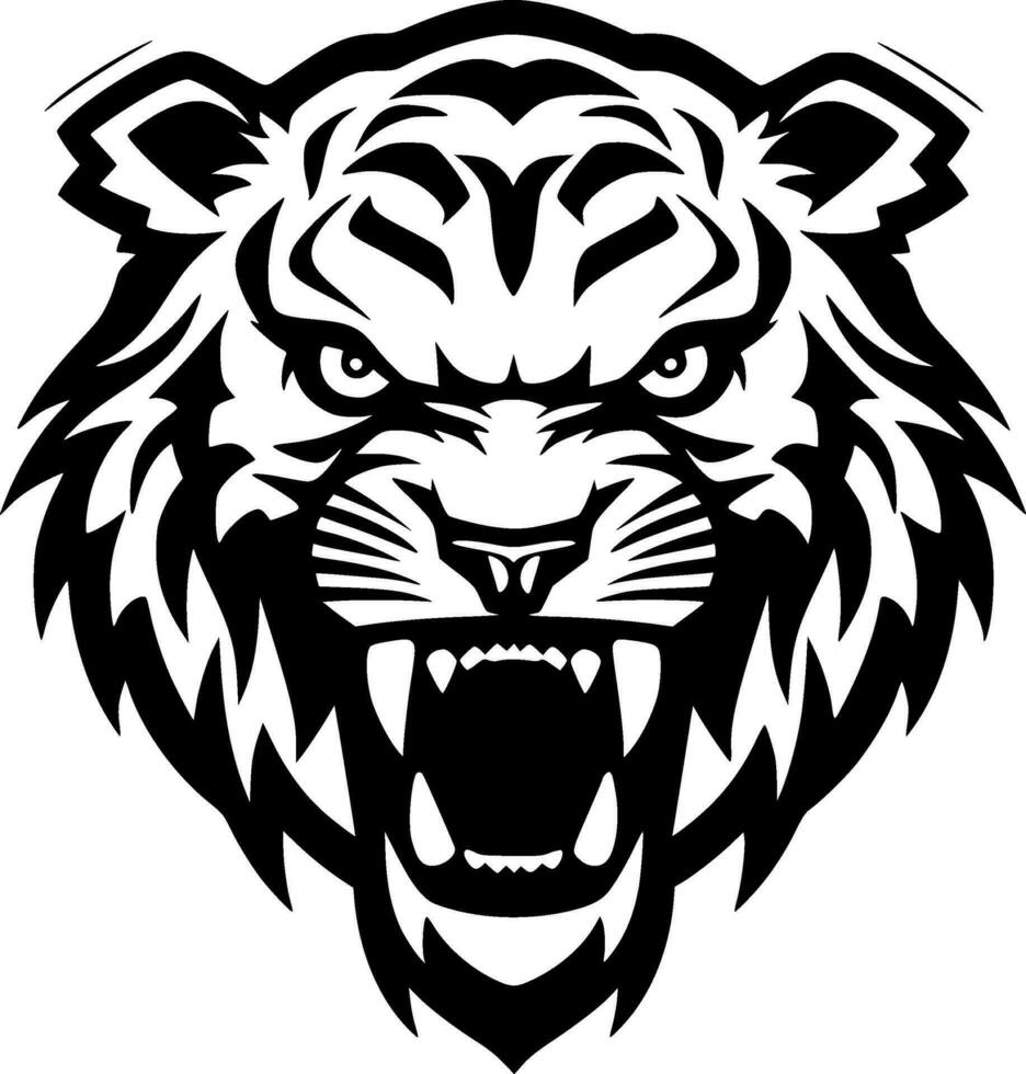 Tigre - minimalista y plano logo - vector ilustración