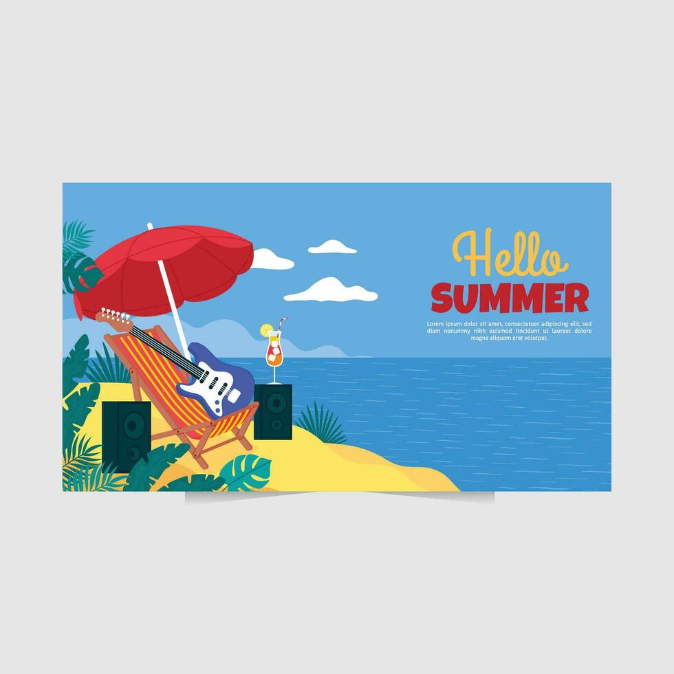 Background and Illustration of amazing summer vibe with colorful style vector