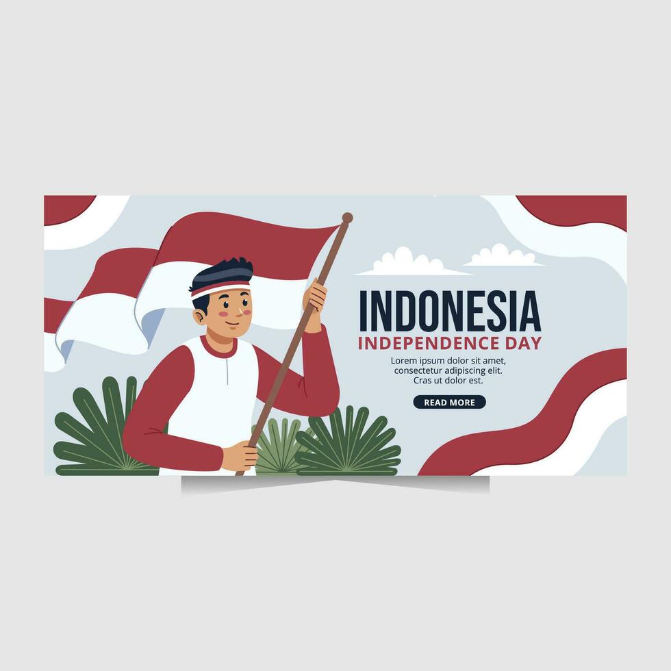 Banner and Poster Indonesia's Independence Day with Patriotic Fervor vector