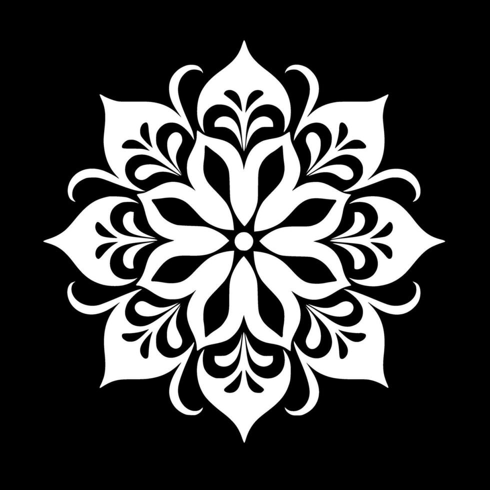 Mandala, Black and White Vector illustration