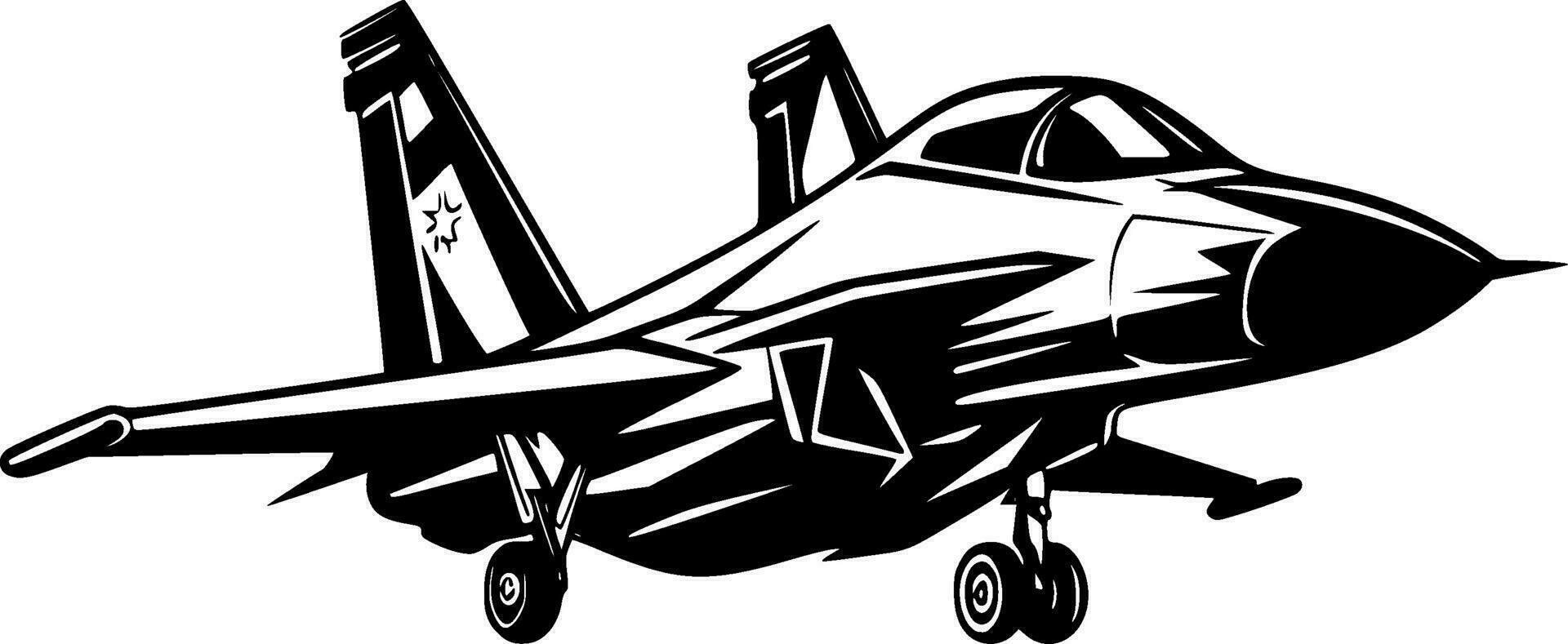 Fighter Jet - High Quality Vector Logo - Vector illustration ideal for T-shirt graphic