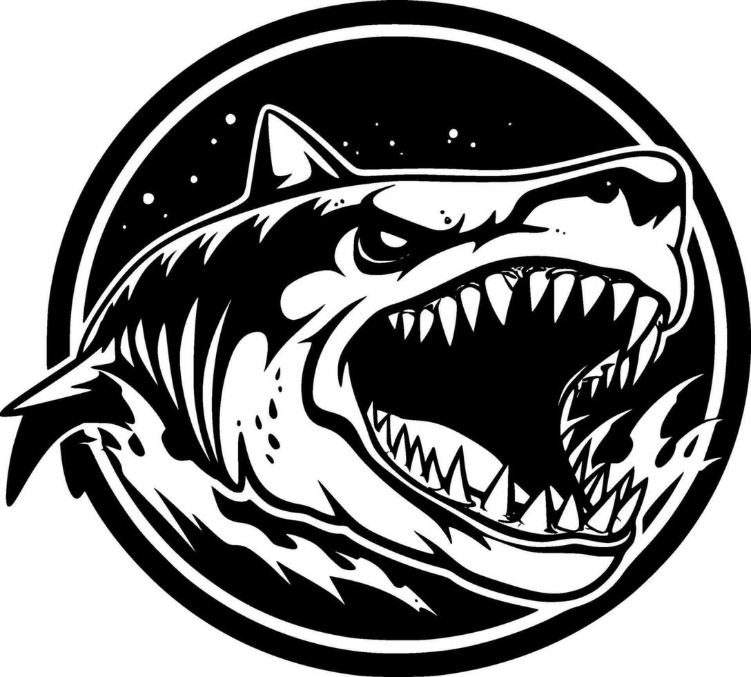 Shark, Minimalist and Simple Silhouette - Vector illustration