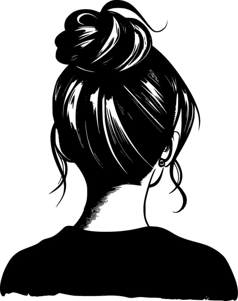 Messy Bun - Minimalist and Flat Logo - Vector illustration