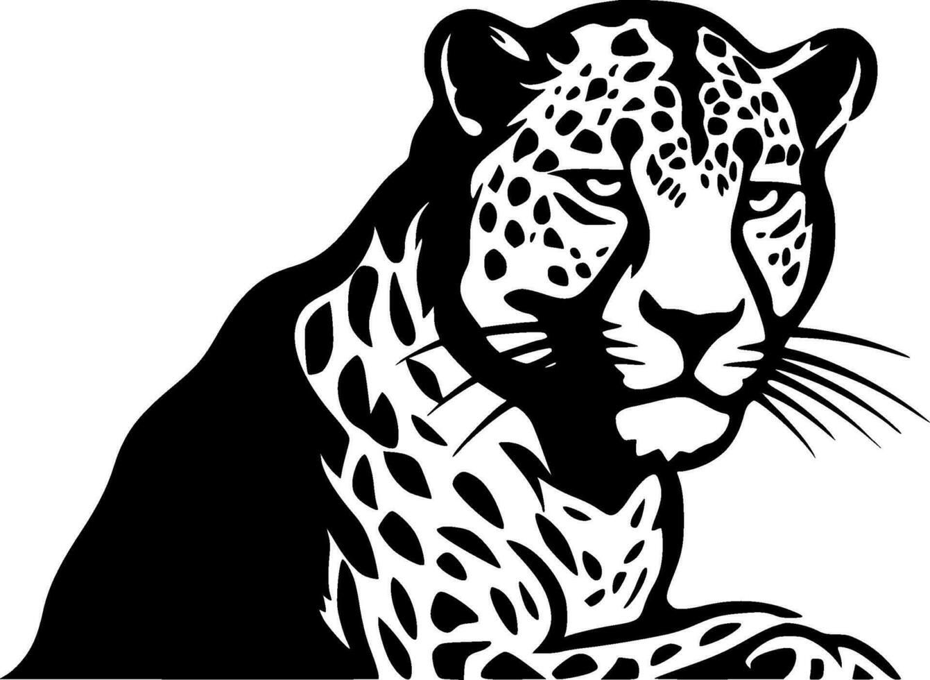 leopardo, minimalista y sencillo silueta - vector ilustración