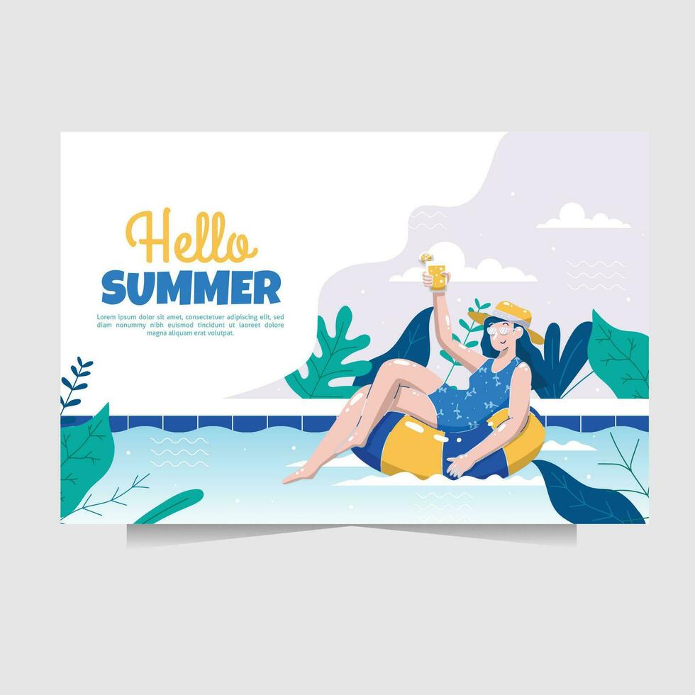 Background and Illustration of amazing summer vibe with colorful style vector