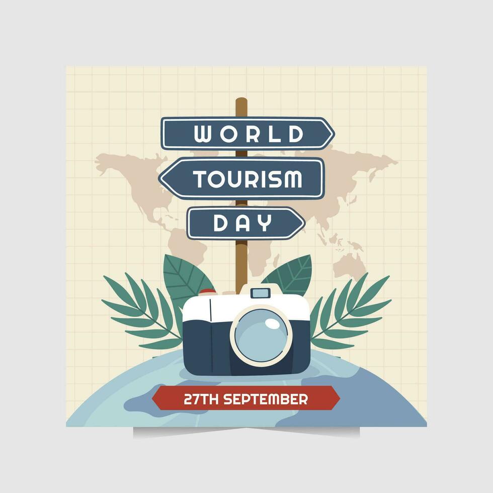 Banner or poster for Celebrating World Tourism Day vector