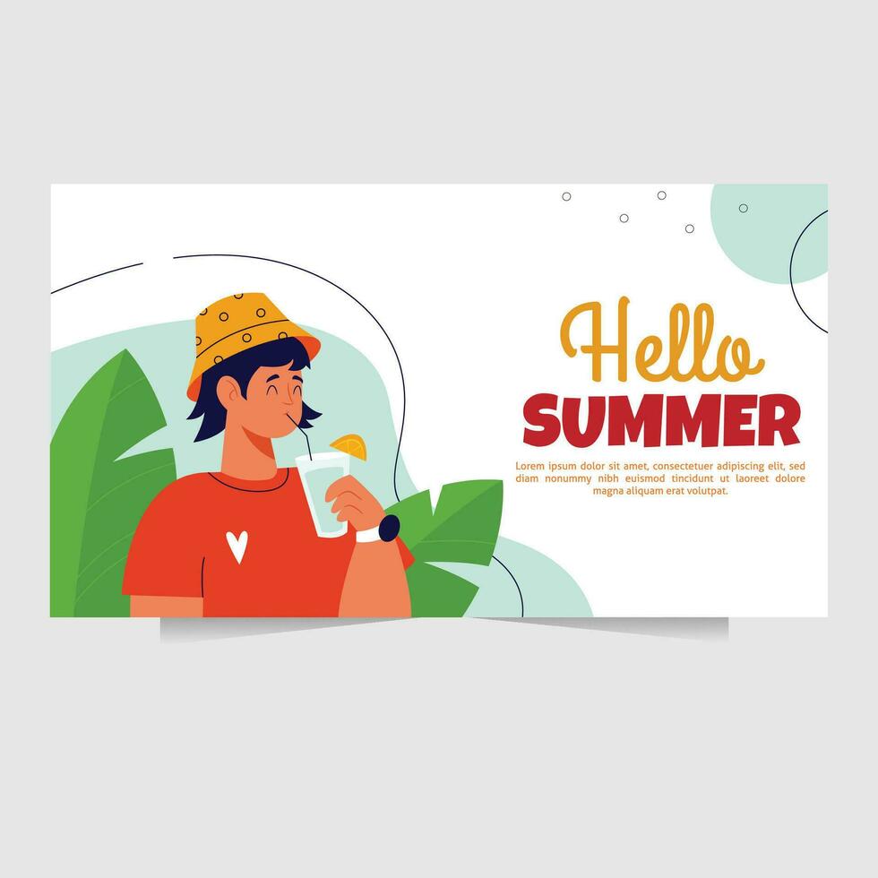 antecedentes y ilustración de increíble verano ambiente con vistoso estilo vector