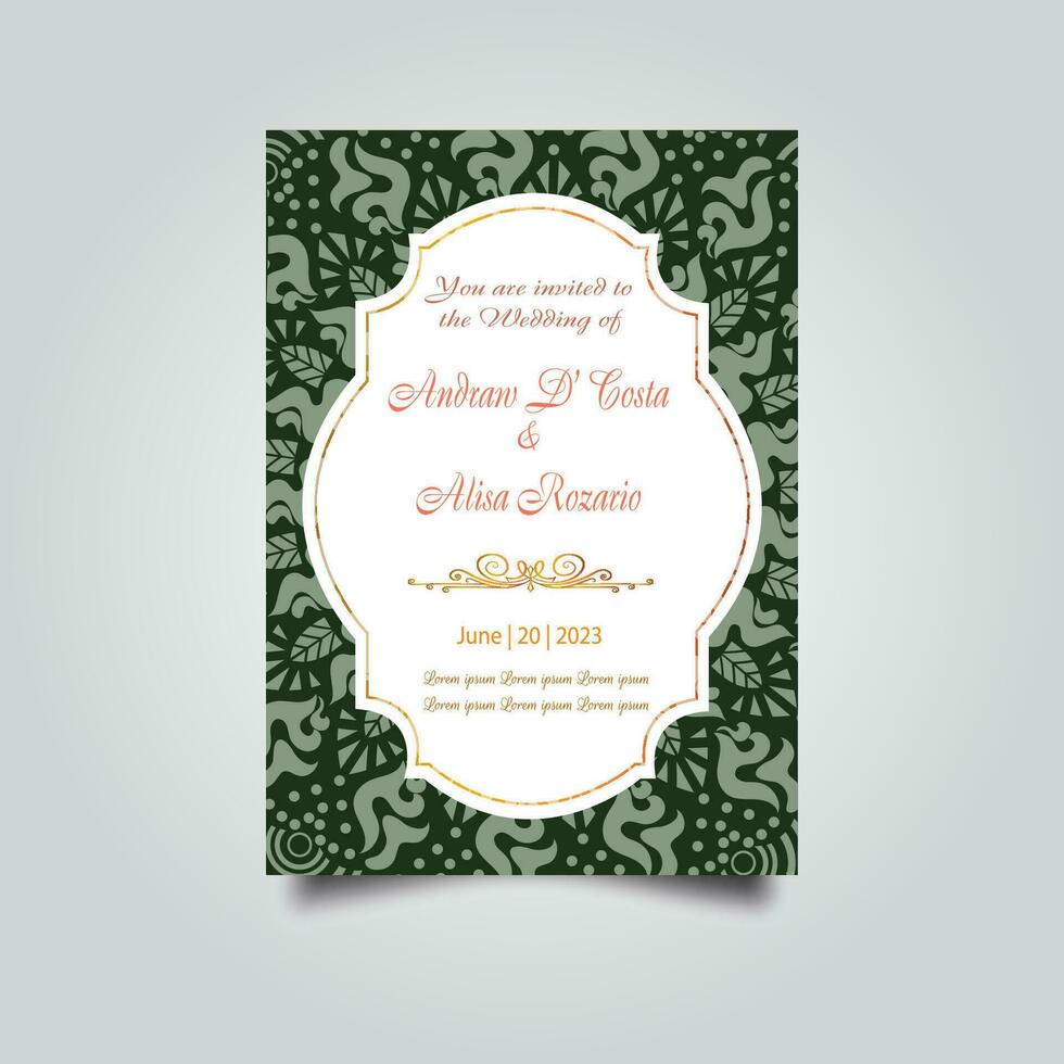 Luxury wedding invitation card design set. Luxury vintage golden vector invitation card template