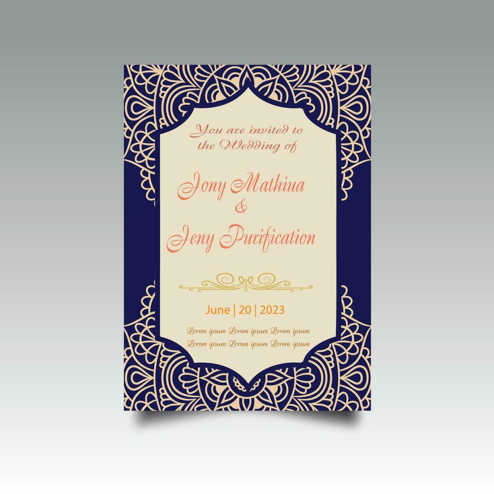 lujo Boda invitación tarjeta diseño colocar. lujo Clásico dorado vector invitación tarjeta modelo