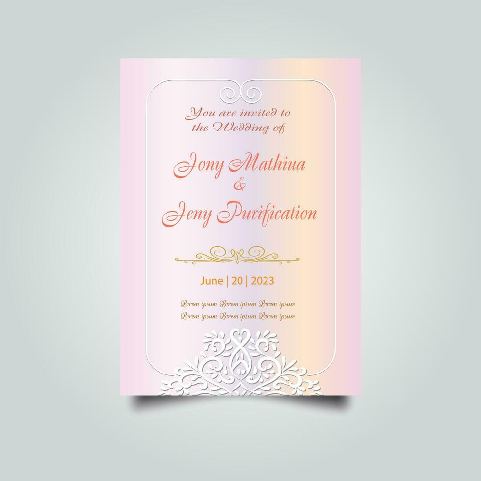 Luxury wedding invitation card design set. Luxury vintage golden vector invitation card template