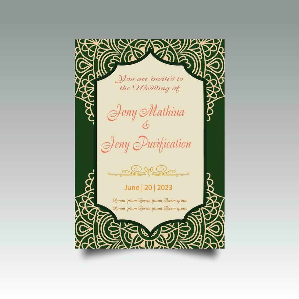 Luxury wedding invitation card design set. Luxury vintage golden vector invitation card template