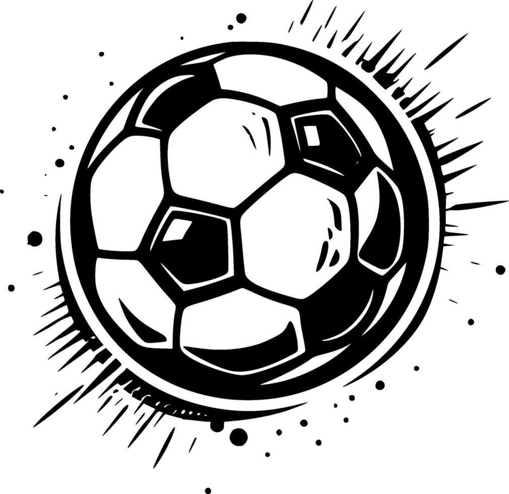 fútbol, negro y blanco vector ilustración