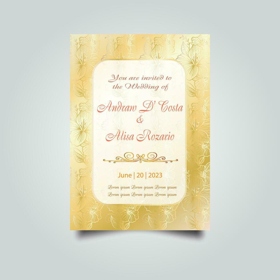 lujo Boda invitación tarjeta diseño colocar. lujo Clásico dorado vector invitación tarjeta modelo