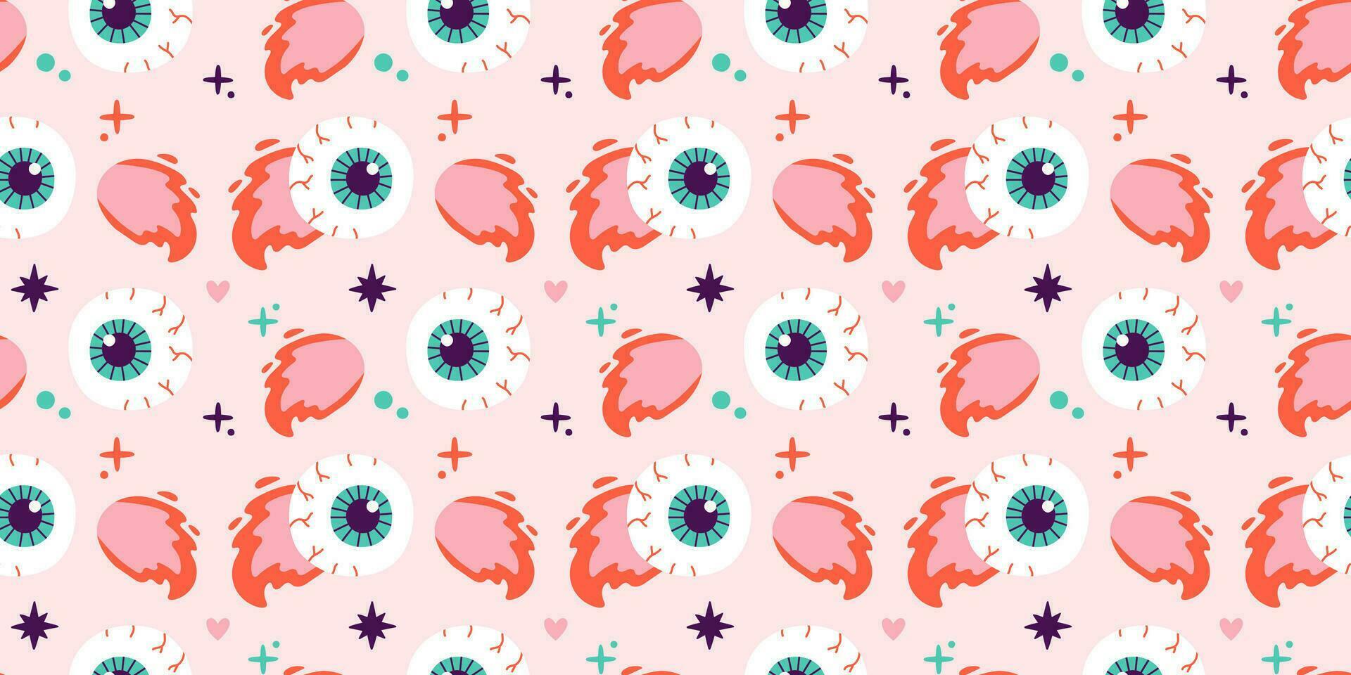 Halloween seamless pattern. Seamless pattern with cute halloween elements. Vector flat design illustration.