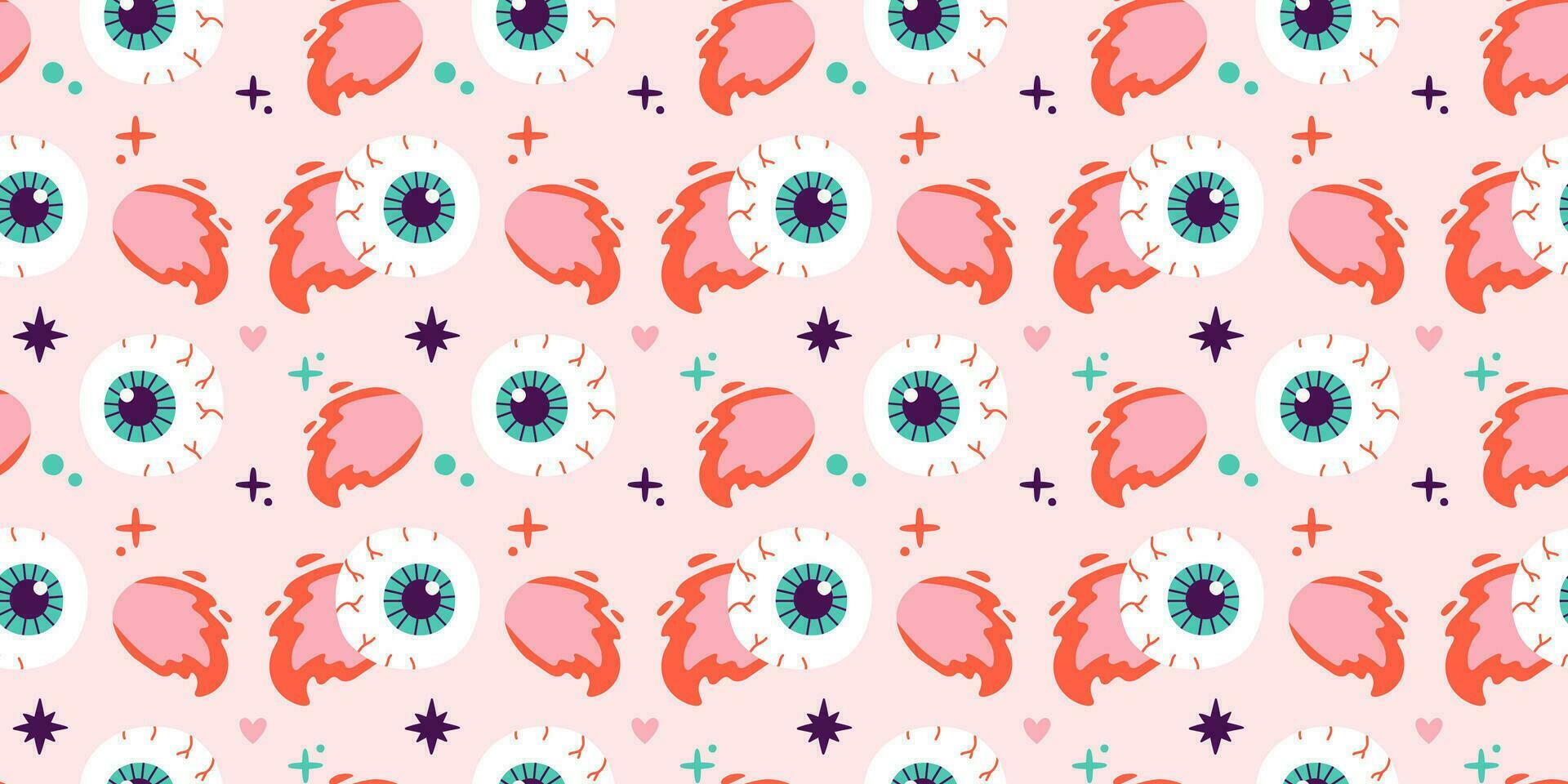 Halloween seamless pattern. Seamless pattern with cute halloween elements. Vector flat design illustration.