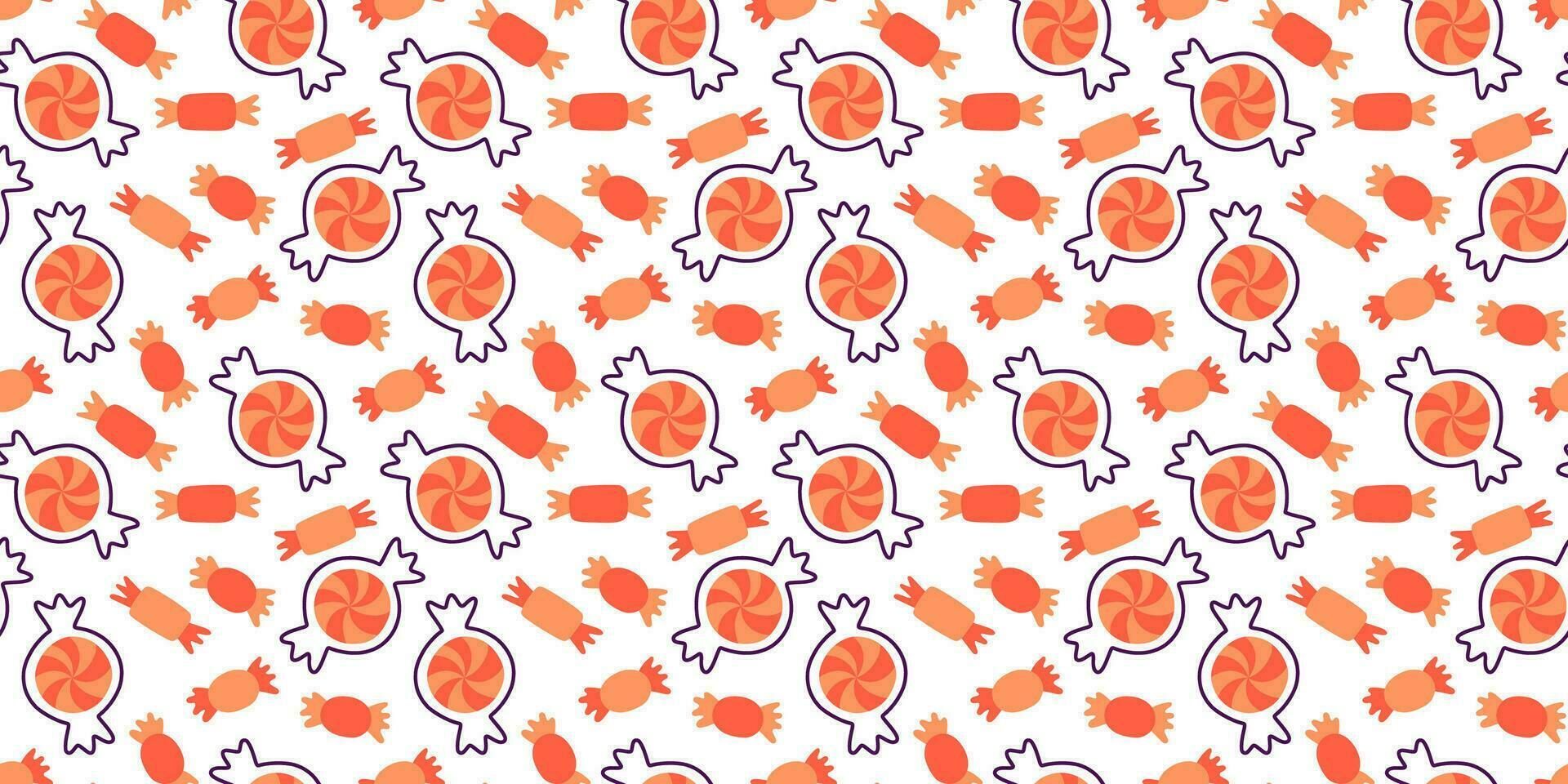 Halloween seamless pattern. Seamless pattern with cute halloween elements. Vector flat design illustration.