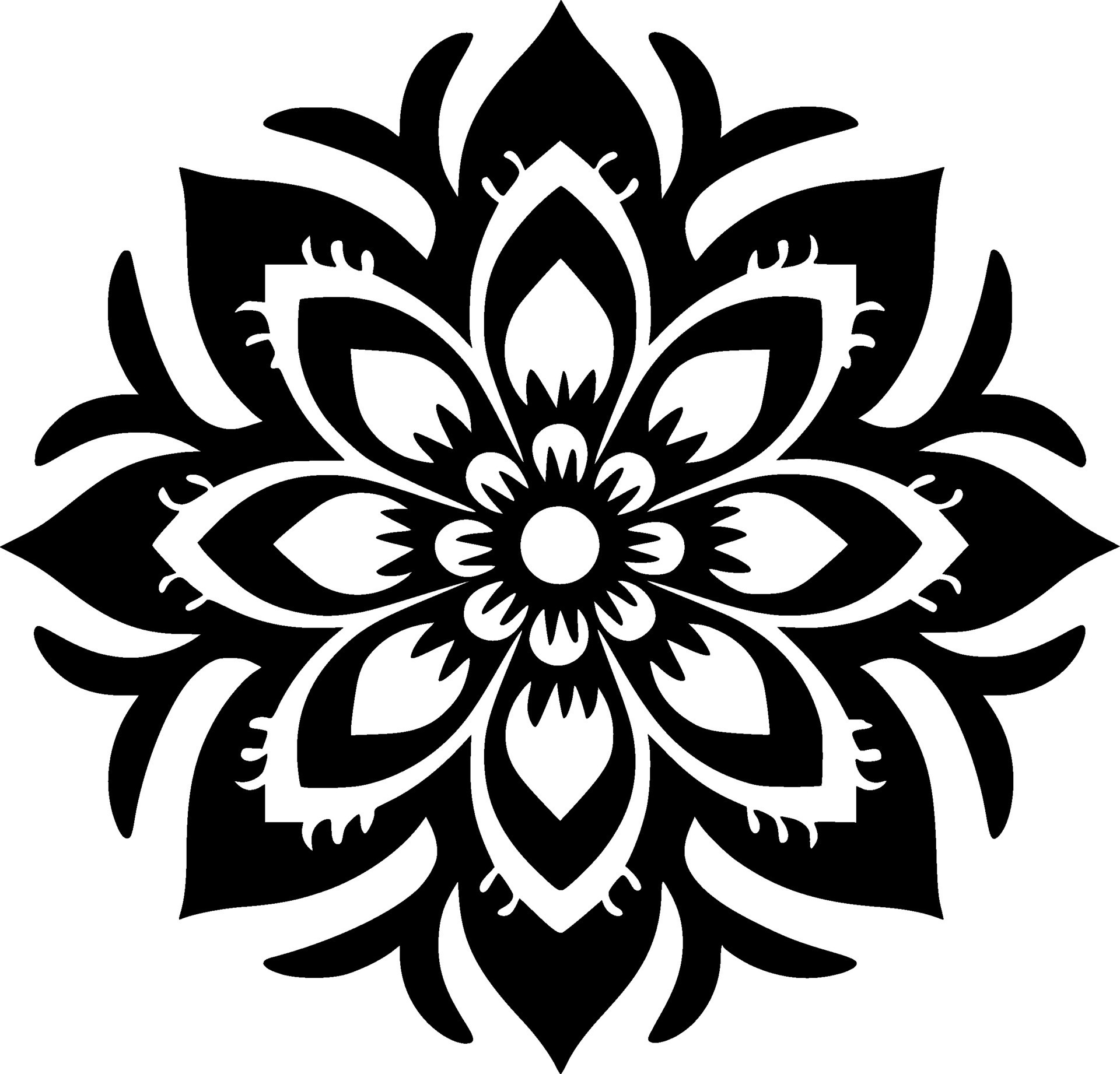 Mandala, Black and White Vector illustration 27210167 Vector Art at