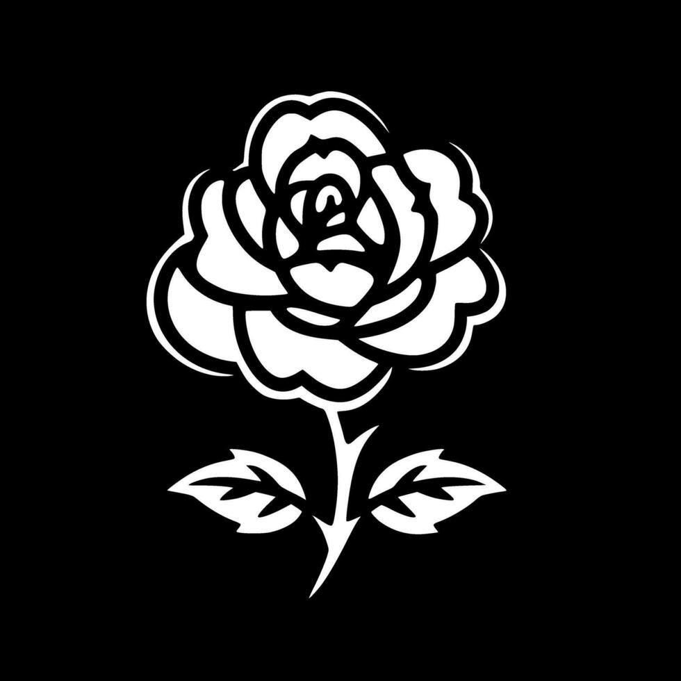 Rose, Minimalist and Simple Silhouette - Vector illustration