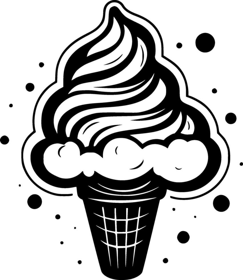 Ice Cream, Minimalist and Simple Silhouette - Vector illustration