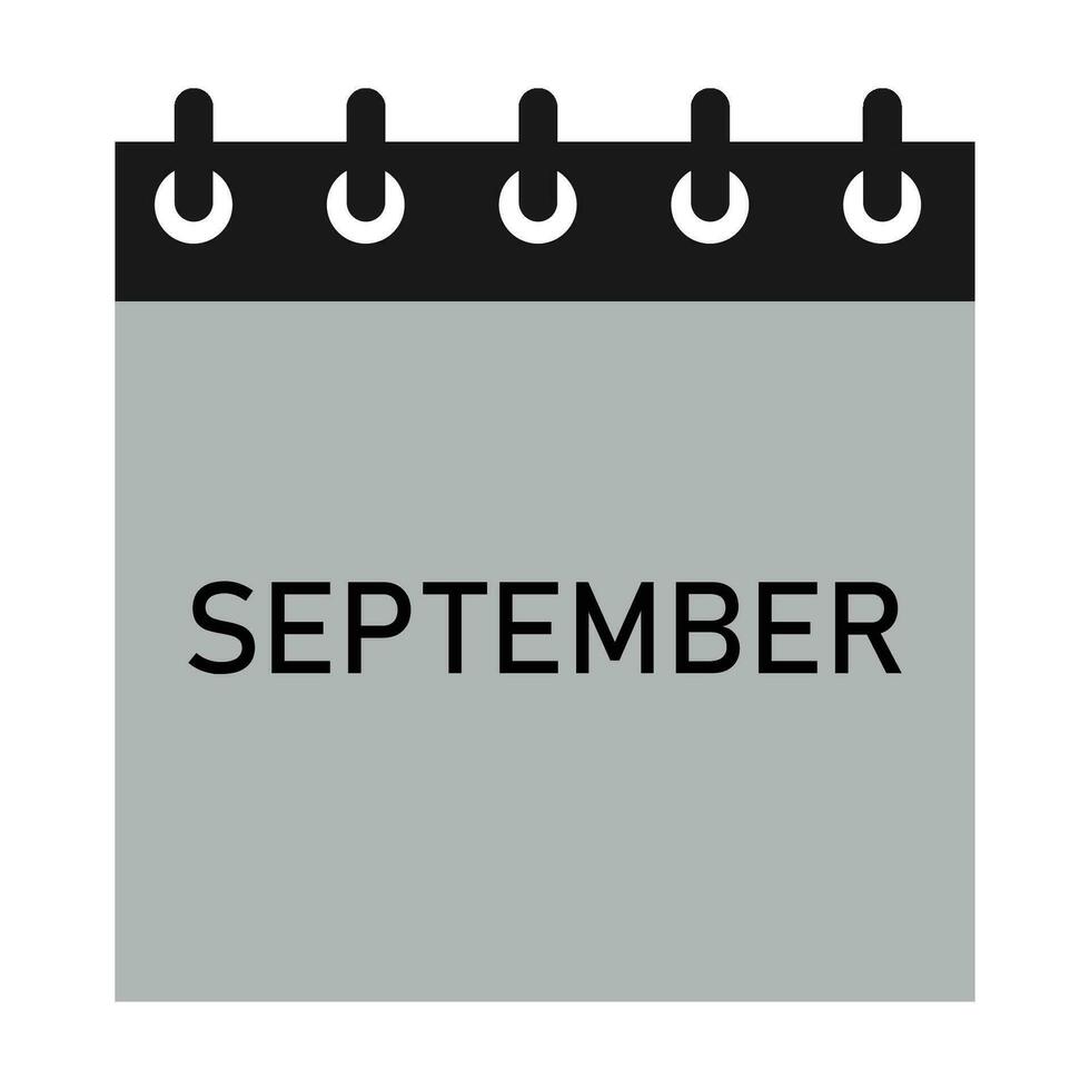 september month calendar icon vector