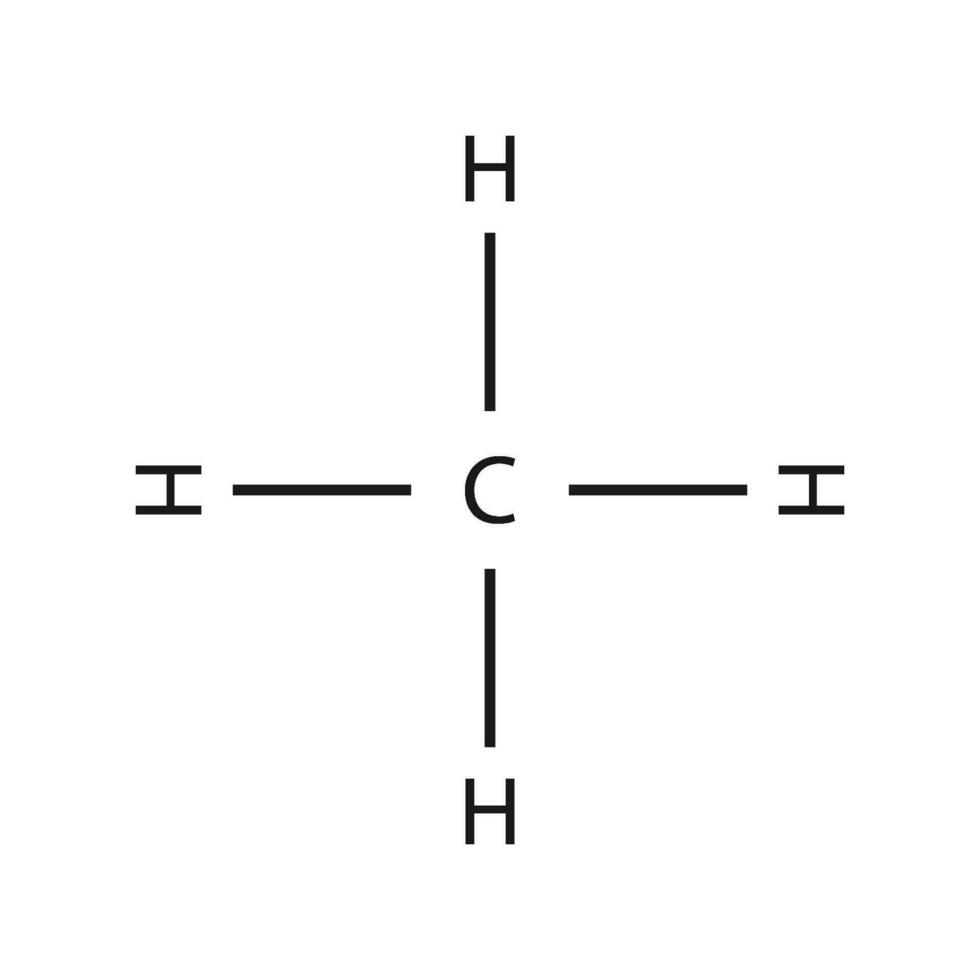 metano molécula icono vector