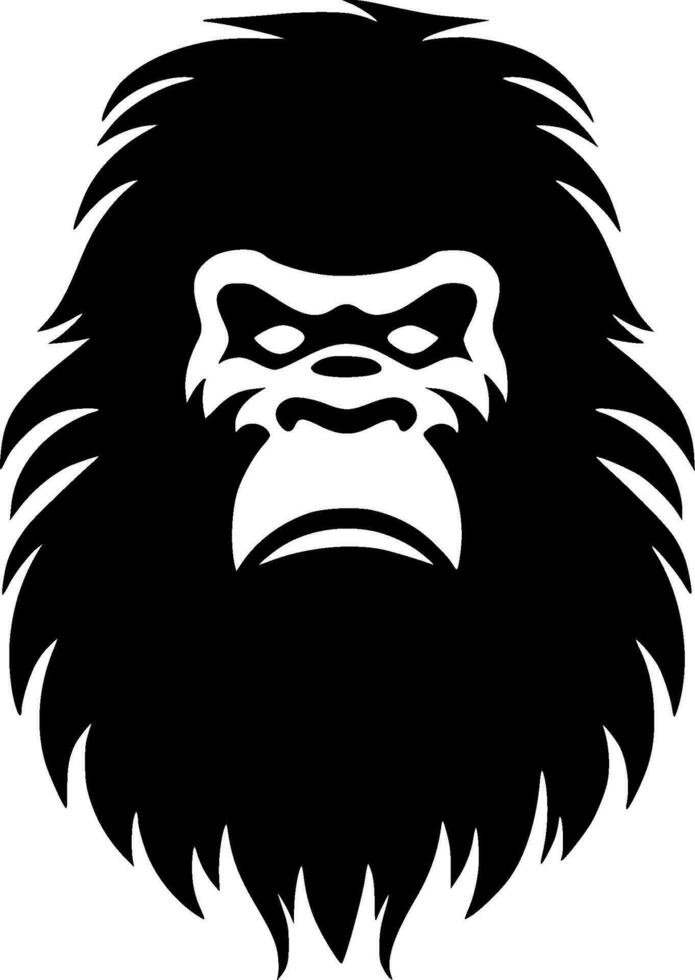 Bigfoot - Black and White Isolated Icon - Vector illustration