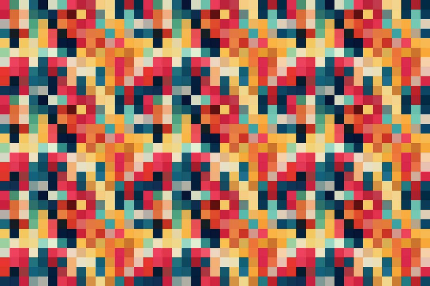 Pixelated Colorful Vibrant Geometric grid modern abstract pixel Noise Vector texture, Tile seamless pattern background
