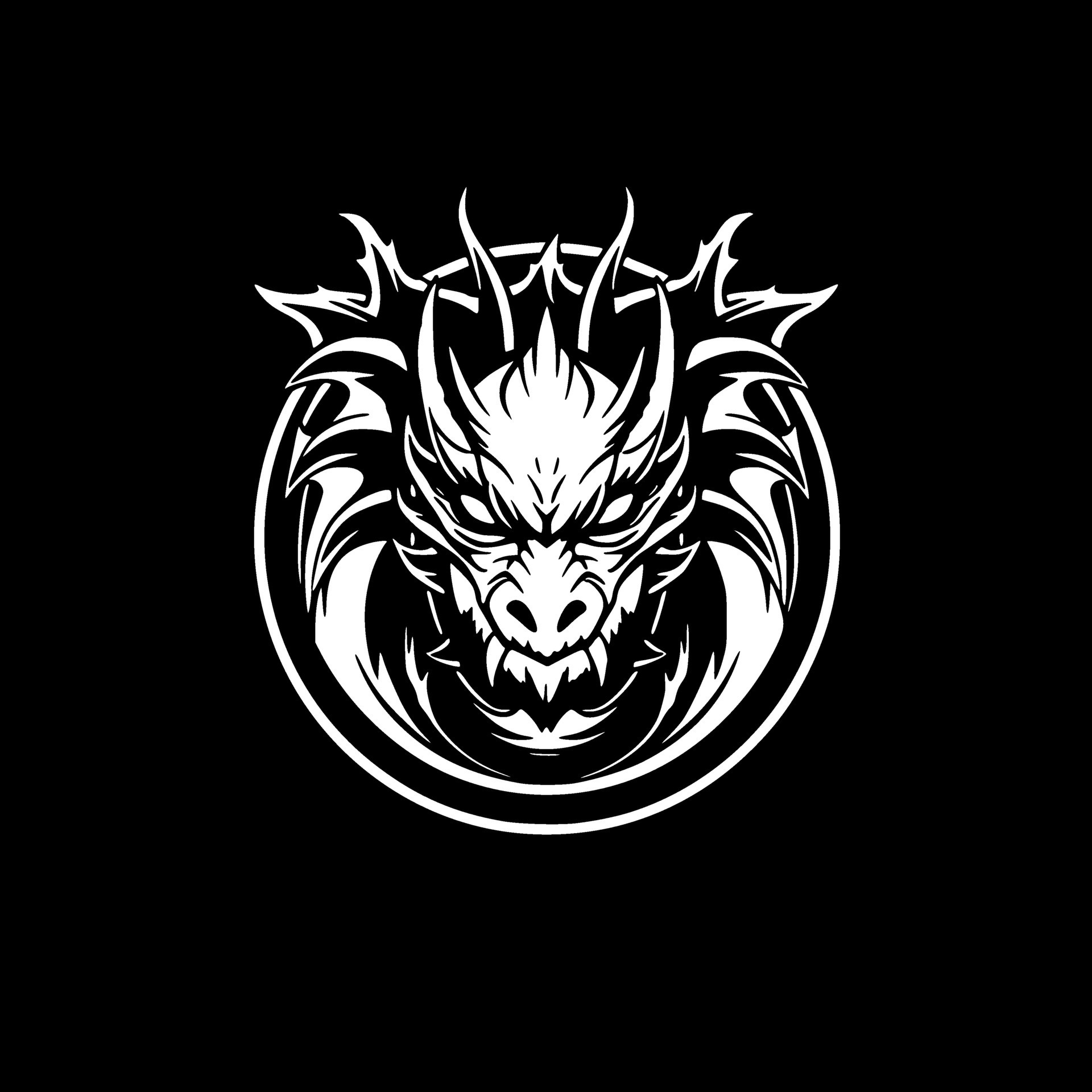 Dragon, Black and White Vector illustration 27210484 Vector Art at Vecteezy