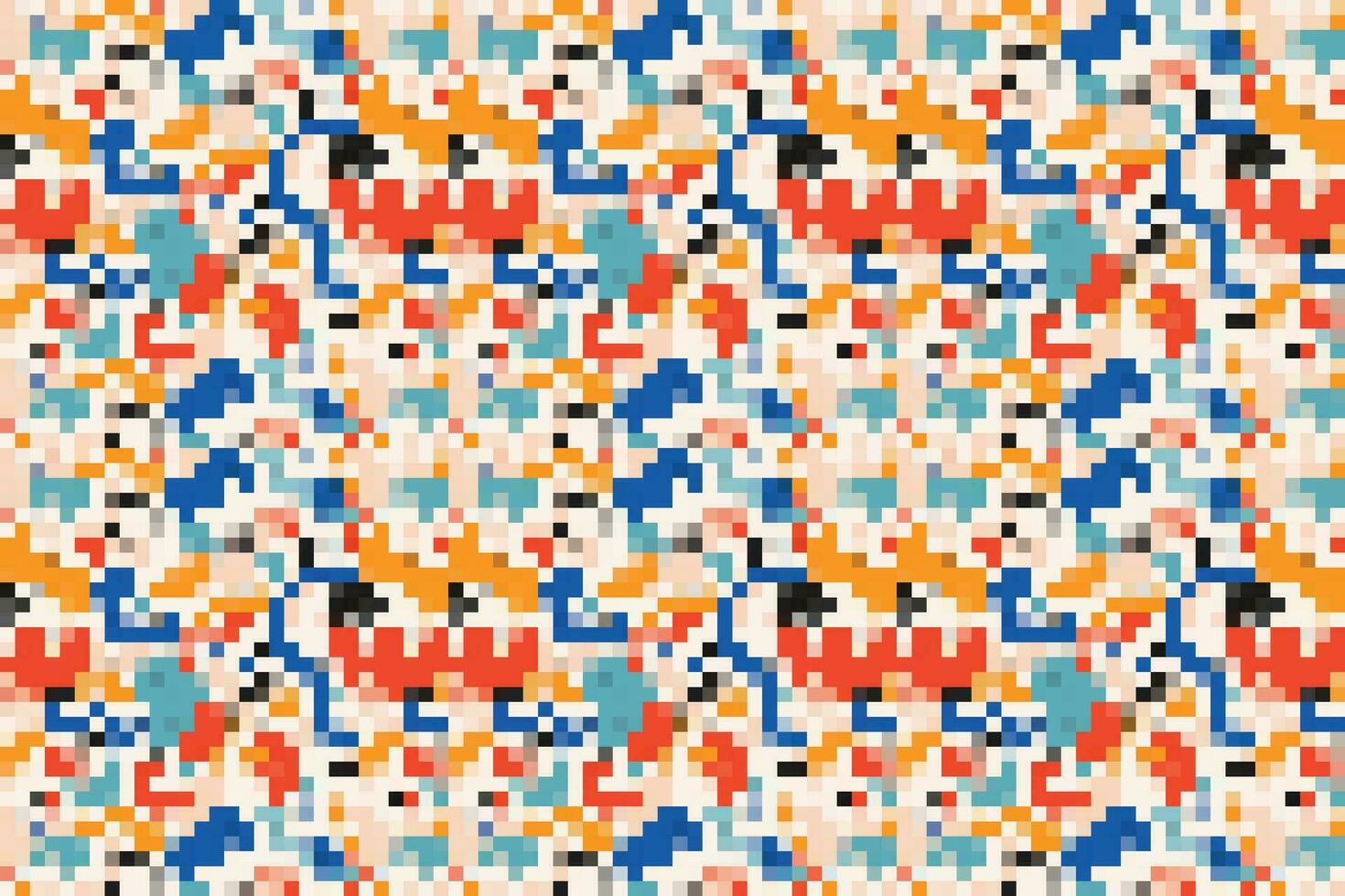 Pixelated Colorful Vibrant Geometric grid modern abstract pixel Noise Vector texture, Tile seamless pattern background