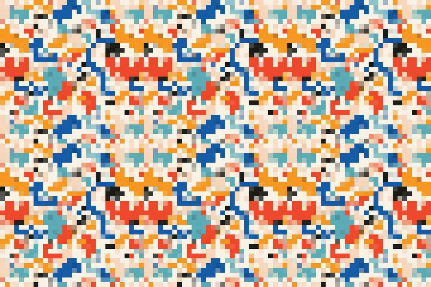 Pixelated Colorful Vibrant Geometric grid modern abstract pixel Noise Vector texture, Tile seamless pattern background