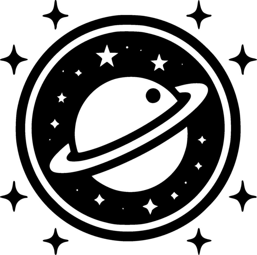 Galaxy, Black and White Vector illustration