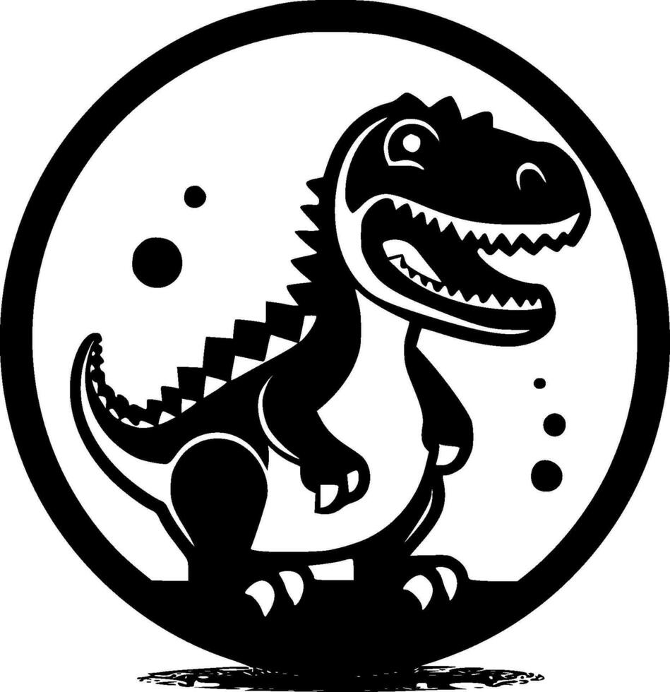 dinosaurio, negro y blanco vector ilustración