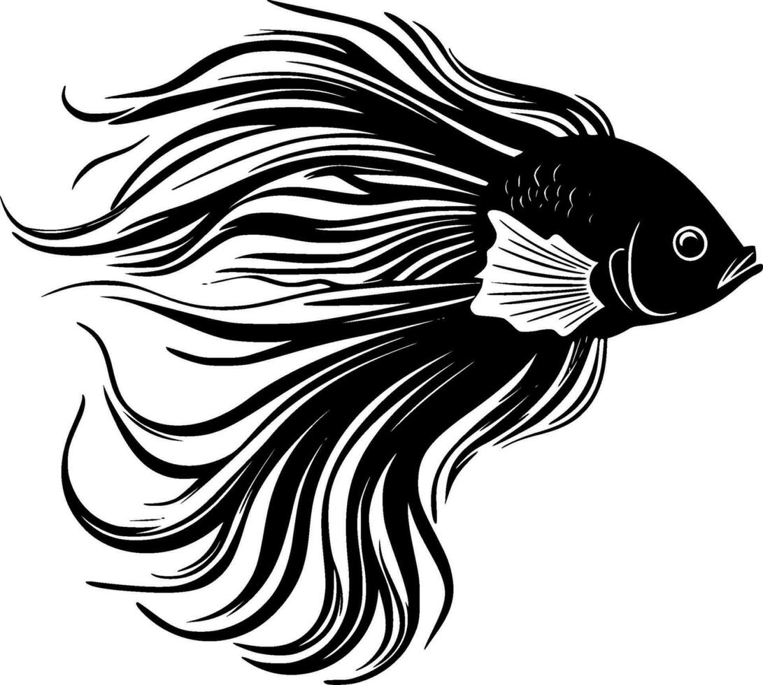 Fish, Minimalist and Simple Silhouette - Vector illustration