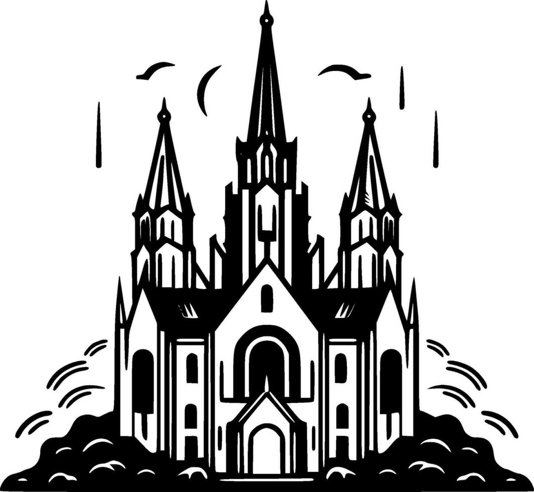 Gothic, Minimalist and Simple Silhouette - Vector illustration