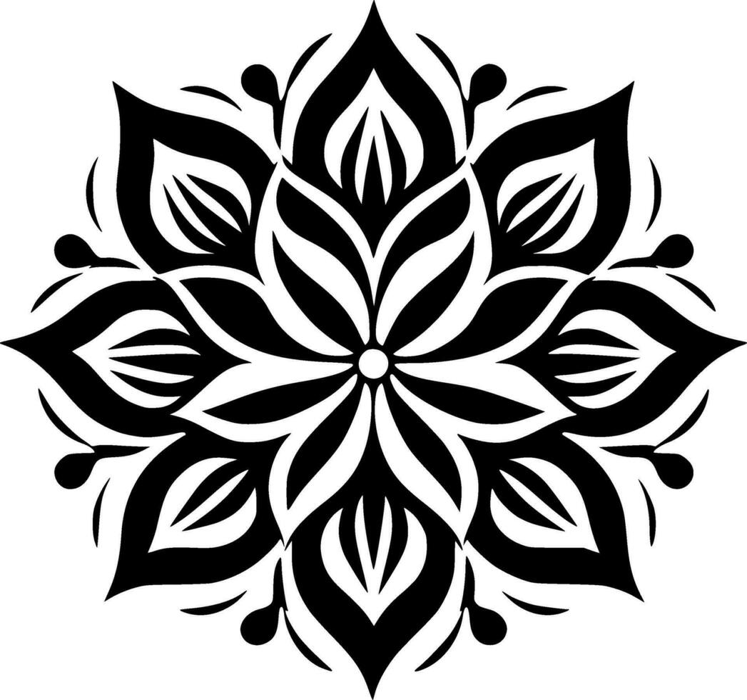 Mandala, Black and White Vector illustration