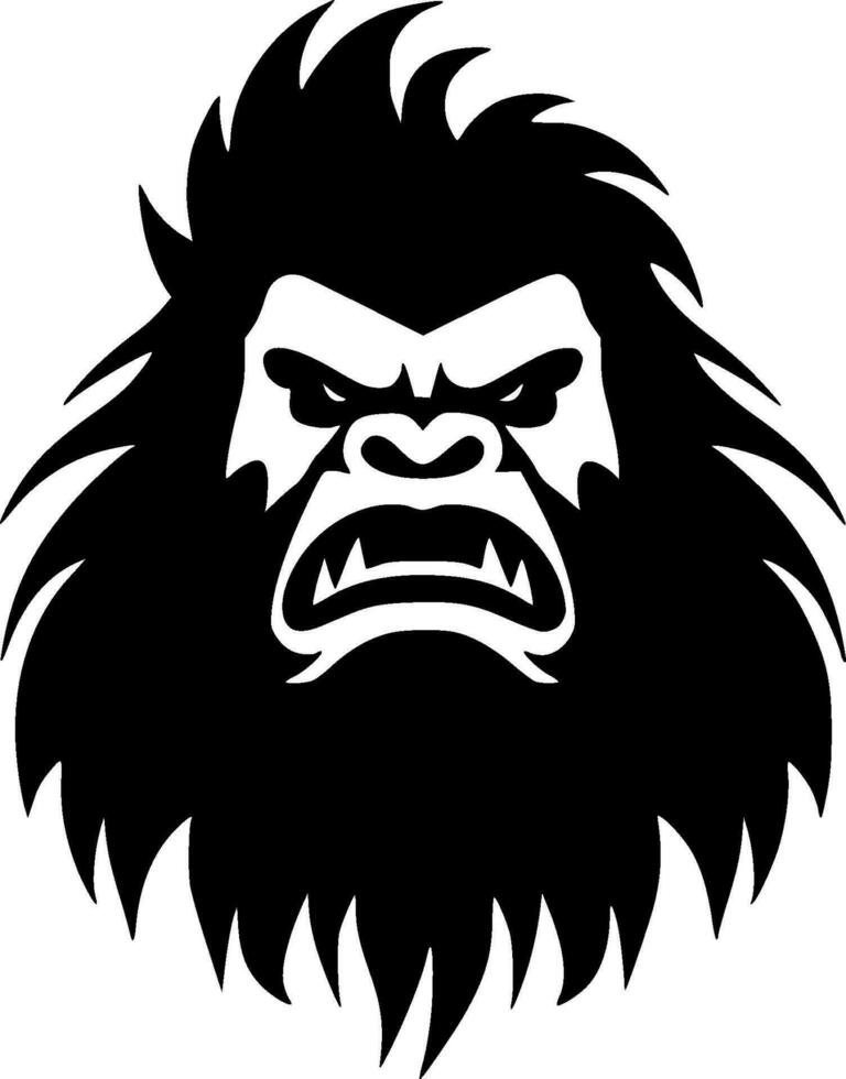 Bigfoot - Black and White Isolated Icon - Vector illustration