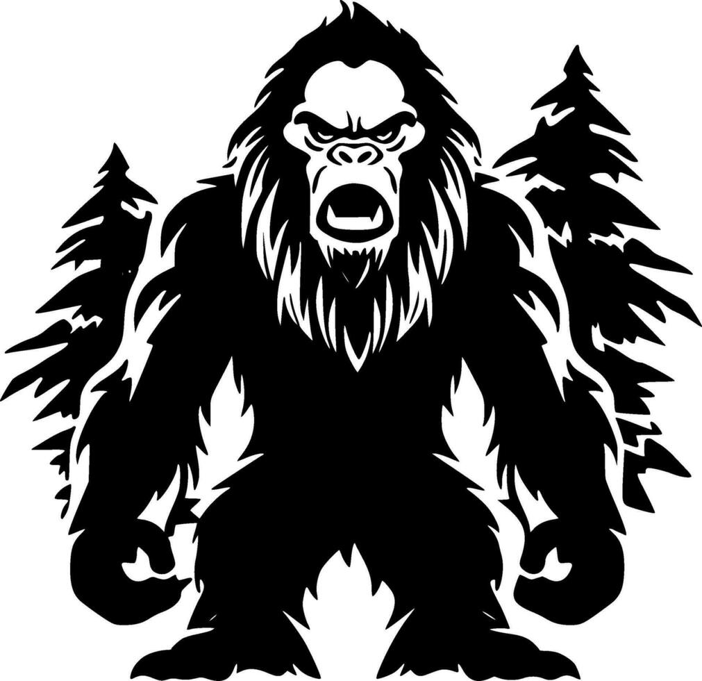 Bigfoot - Black and White Isolated Icon - Vector illustration