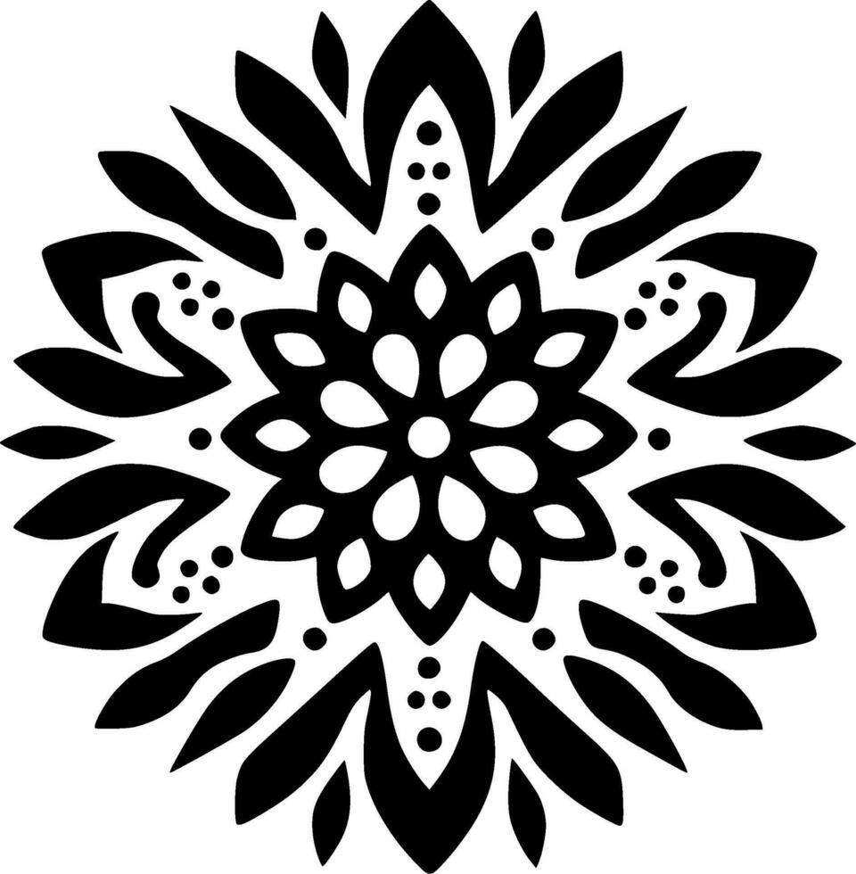 Mandala, Black and White Vector illustration