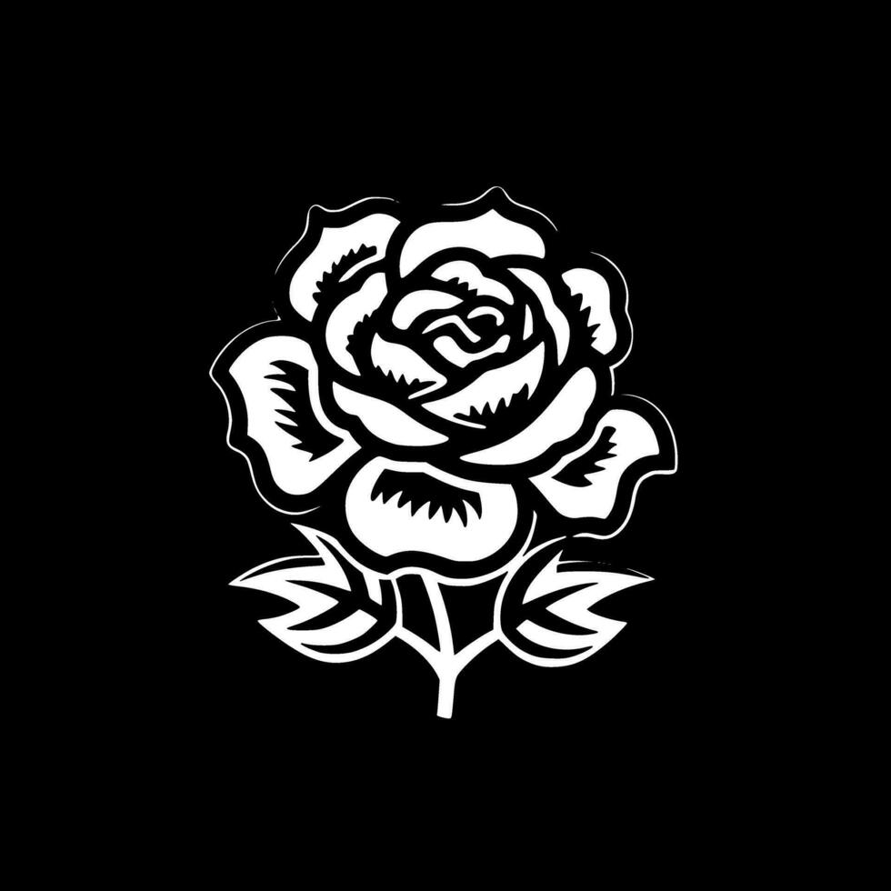 Rose, Black and White Vector illustration