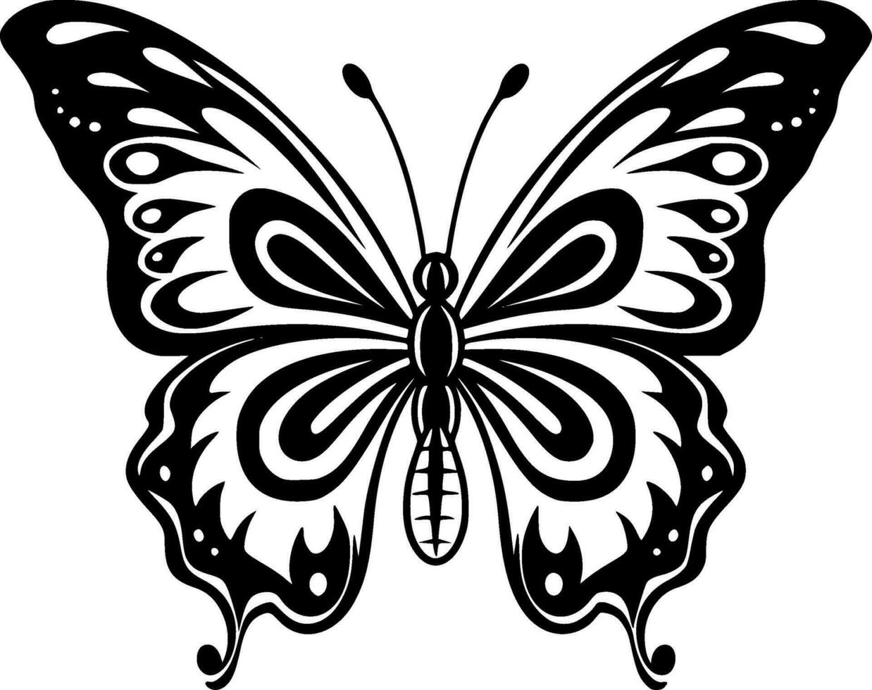 Butterfly, Black and White Vector illustration