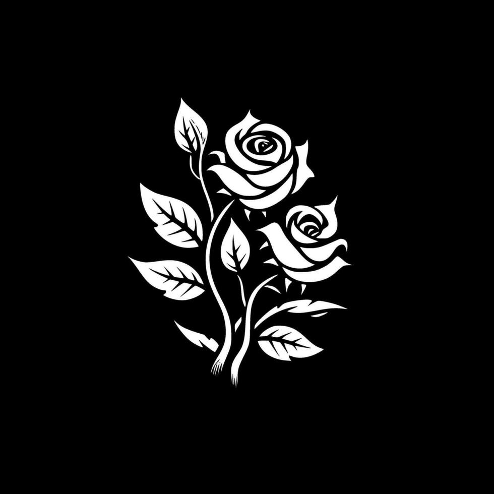 rosas, negro y blanco vector ilustración